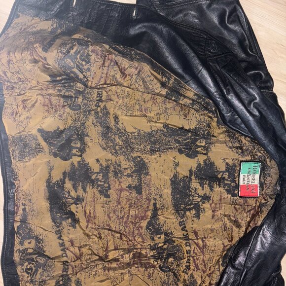 Vintage Rosselini Black Genuine Leather Jacket S - Picture 10 of 13